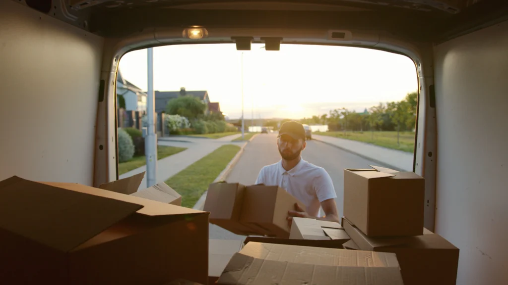 Professional movers carrying goods during a move in Al Barsha, Dubai