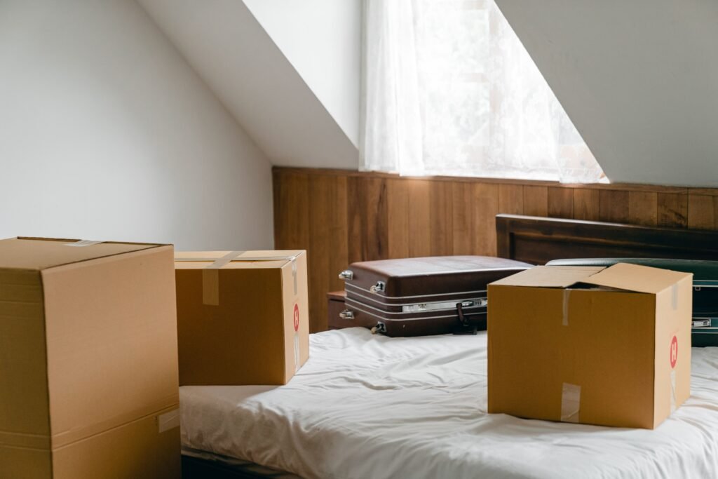 Packed household belongings ready for an apartment move in Dubai